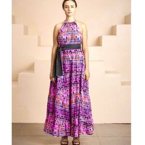 RHODE‎ Resort Julia Tiered Dress in Polka Dots Purple/ PinK/ Magenta Size M